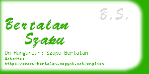 bertalan szapu business card